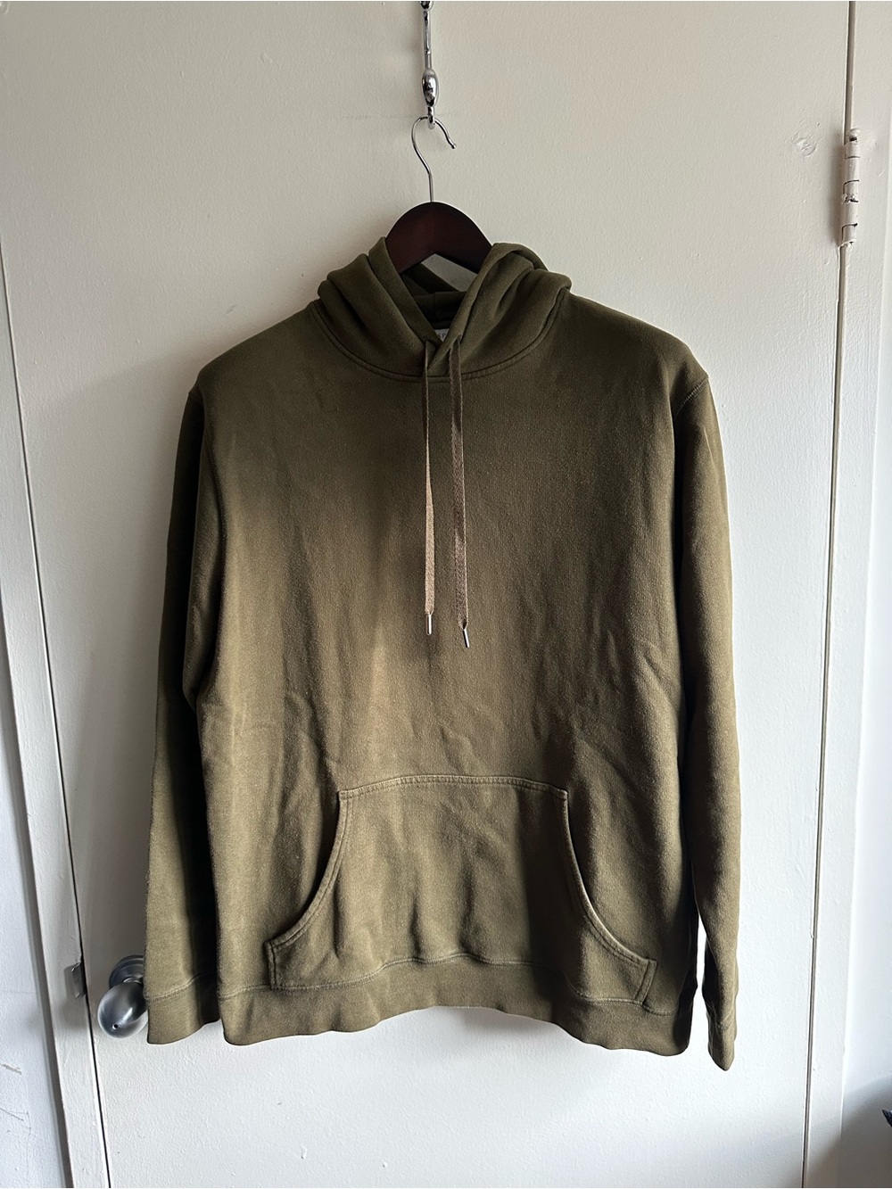 Sunspel Olive Green Cotton Hooded Sweatshirt US M